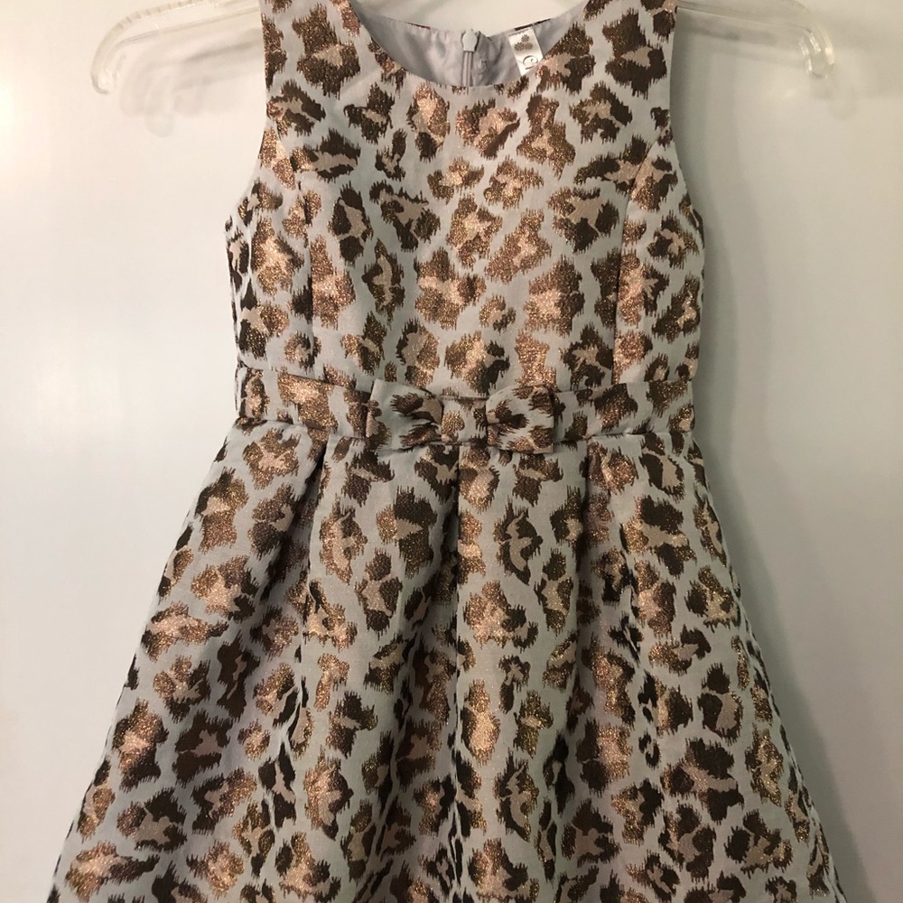 Cherokee Metalic Cheetah Dress 6 / 6X Pleated